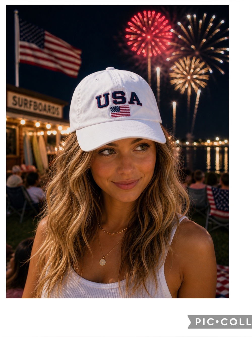 E by Elidan USA White Baseball Cap Embroidered Flag Adjustable Cotton Hat